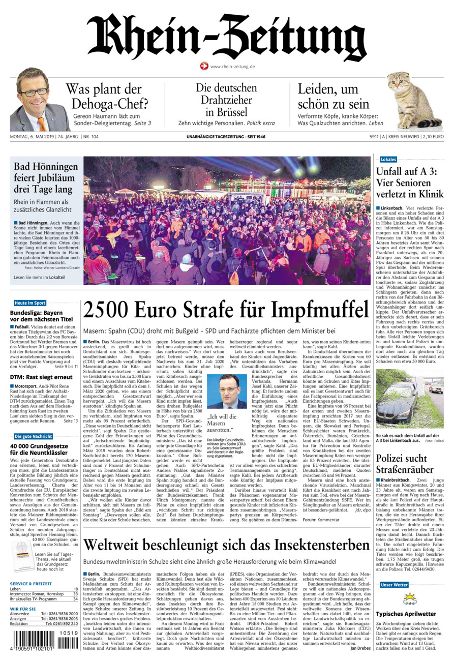 Rhein-Zeitung Kreis Neuwied vom Montag, 06.05.2019