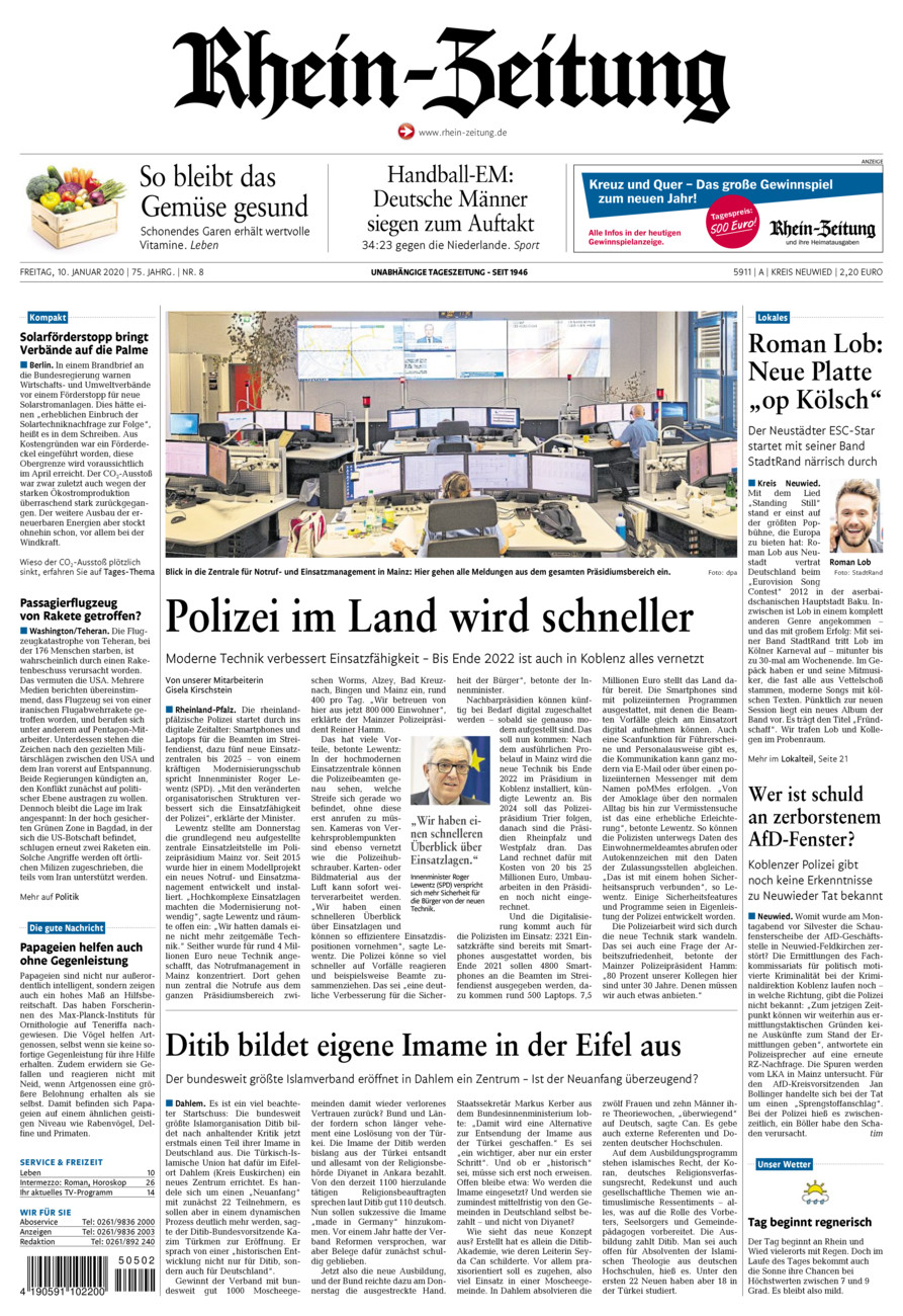 Rhein-Zeitung Kreis Neuwied vom Freitag, 10.01.2020