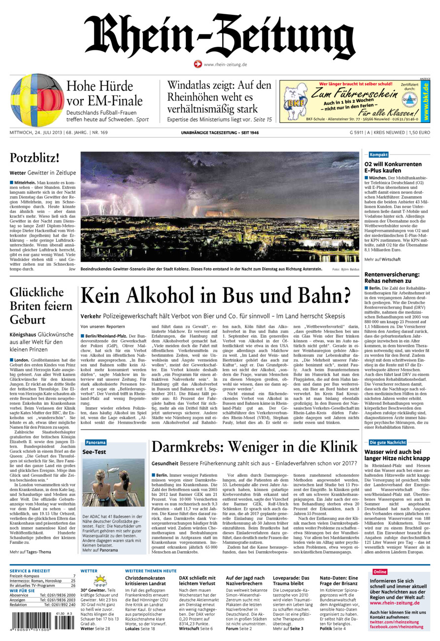 Rhein-Zeitung Kreis Neuwied vom Mittwoch, 24.07.2013