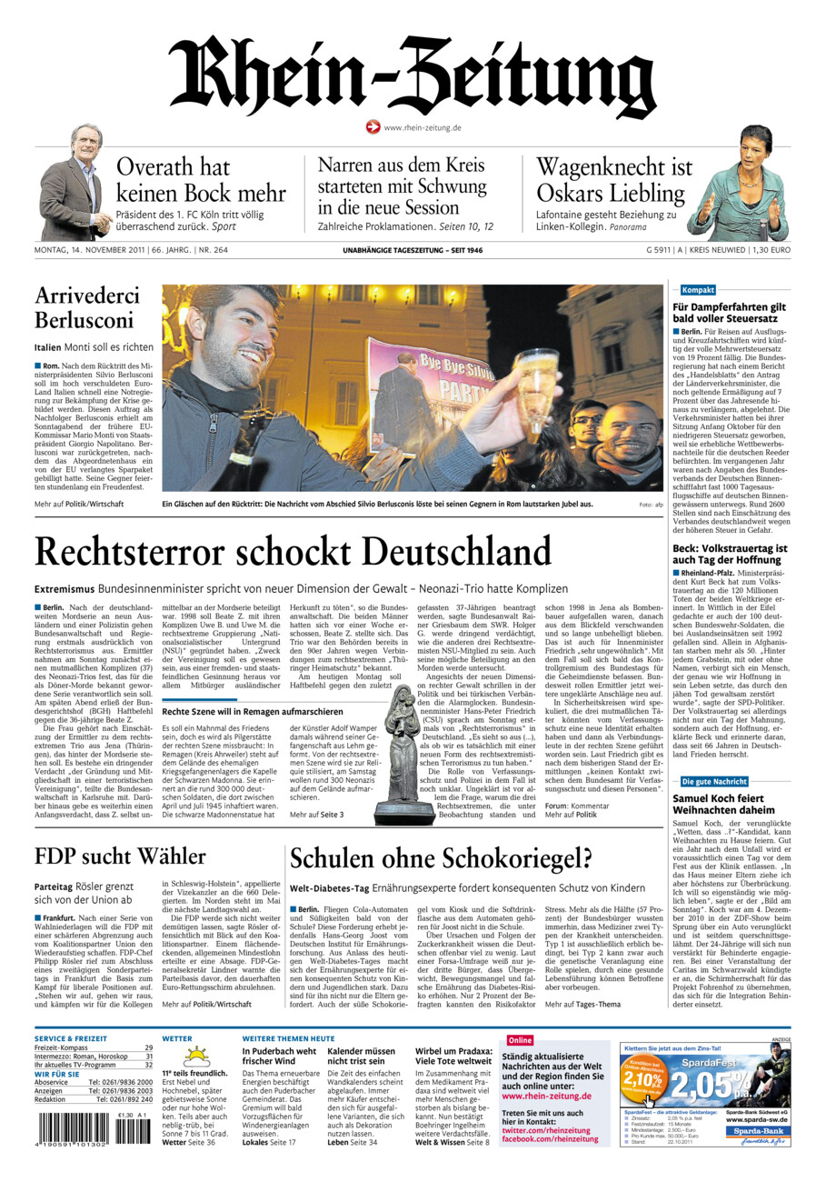 Rhein-Zeitung Kreis Neuwied vom Montag, 14.11.2011