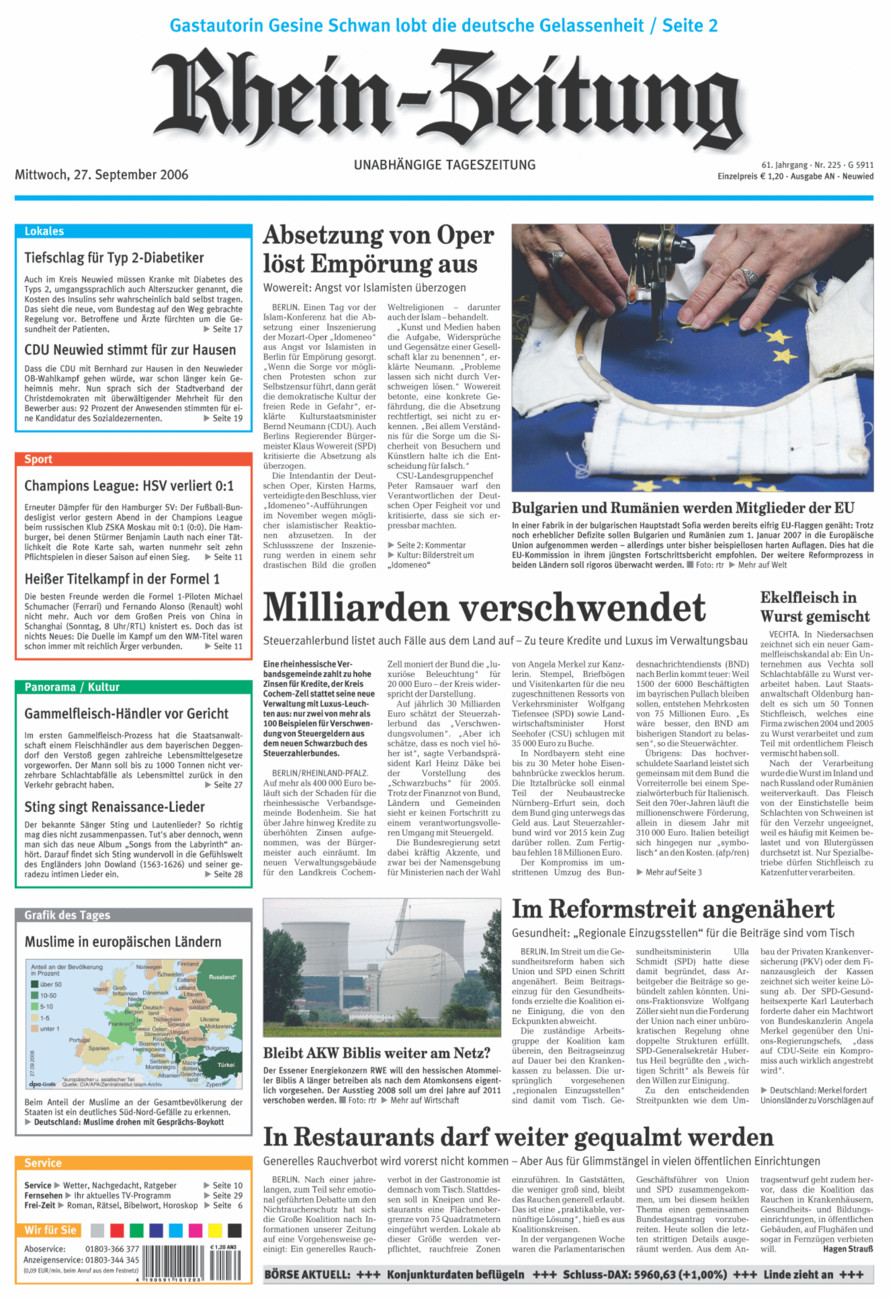 Rhein-Zeitung Kreis Neuwied vom Mittwoch, 27.09.2006