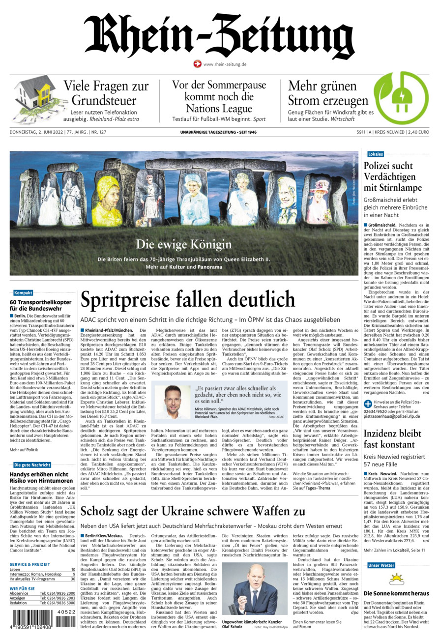 Rhein-Zeitung Kreis Neuwied vom Donnerstag, 02.06.2022