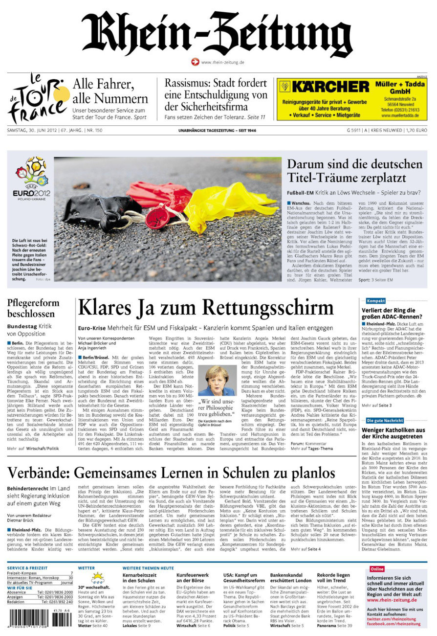 Rhein-Zeitung Kreis Neuwied vom Samstag, 30.06.2012