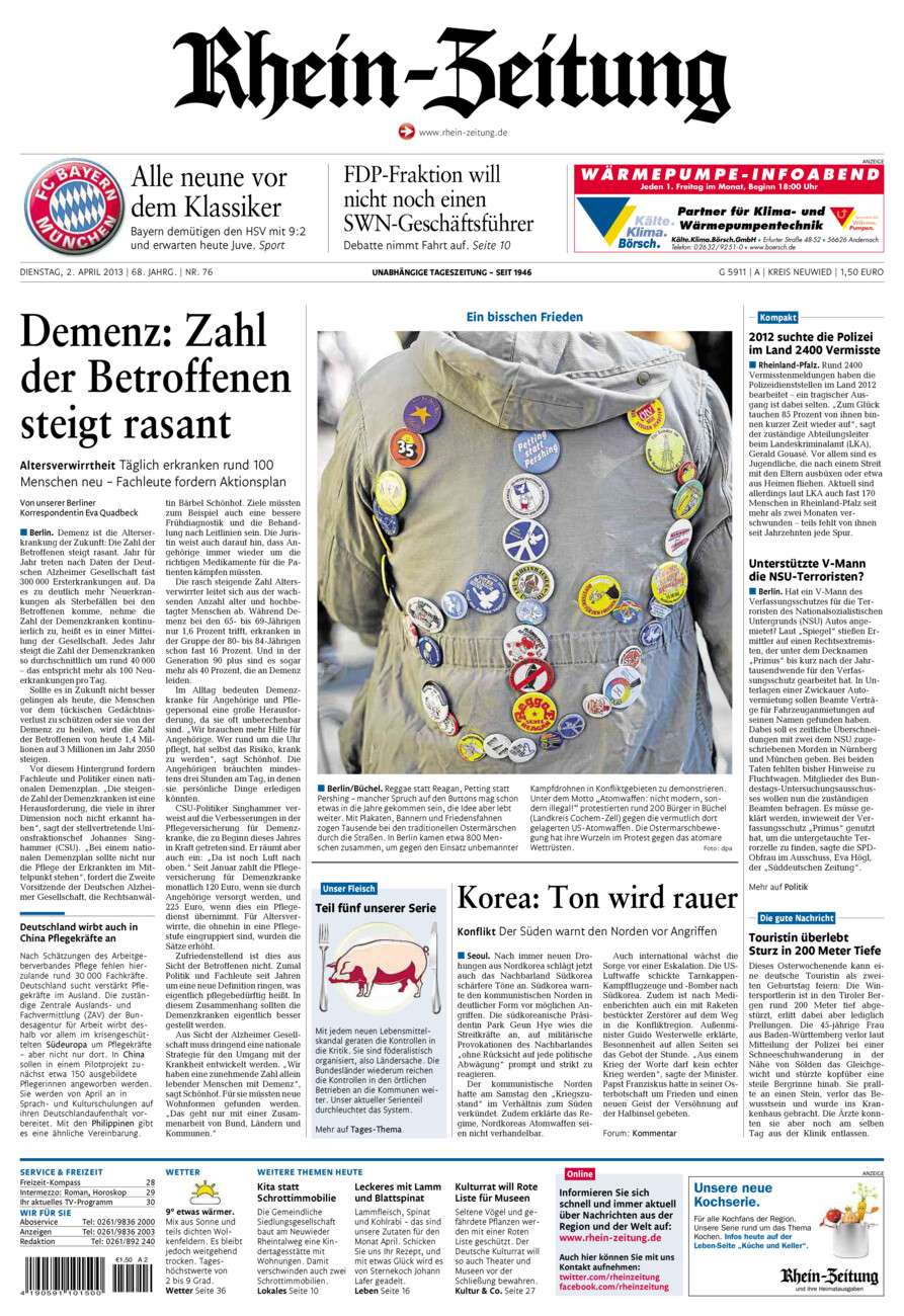 Rhein-Zeitung Kreis Neuwied vom Dienstag, 02.04.2013