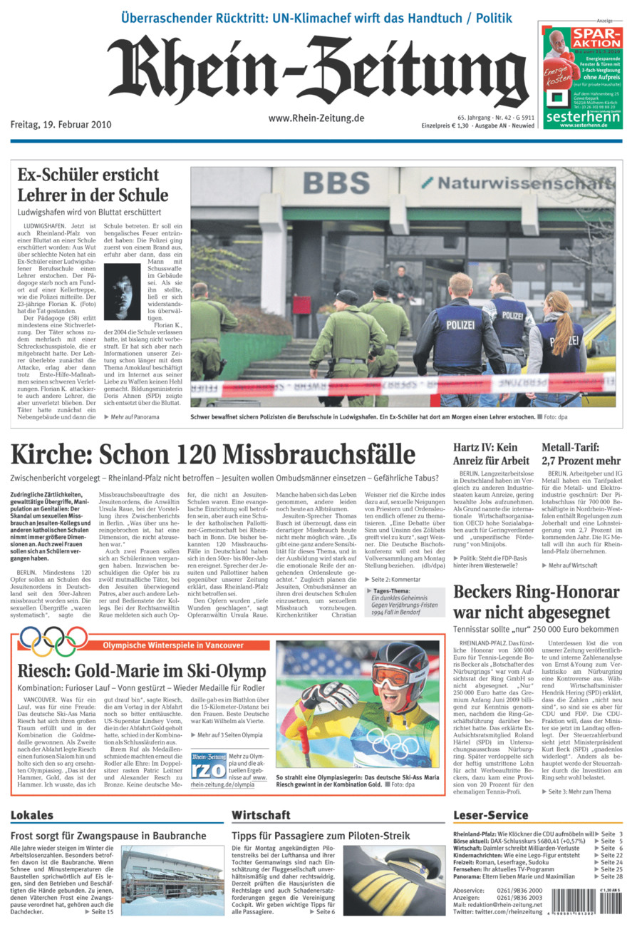Rhein-Zeitung Kreis Neuwied vom Freitag, 19.02.2010