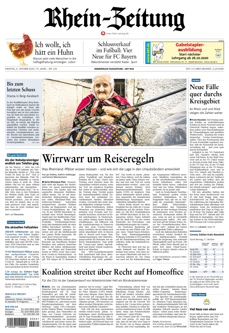Rhein-Zeitung Kreis Neuwied vom Dienstag, 06.10.2020