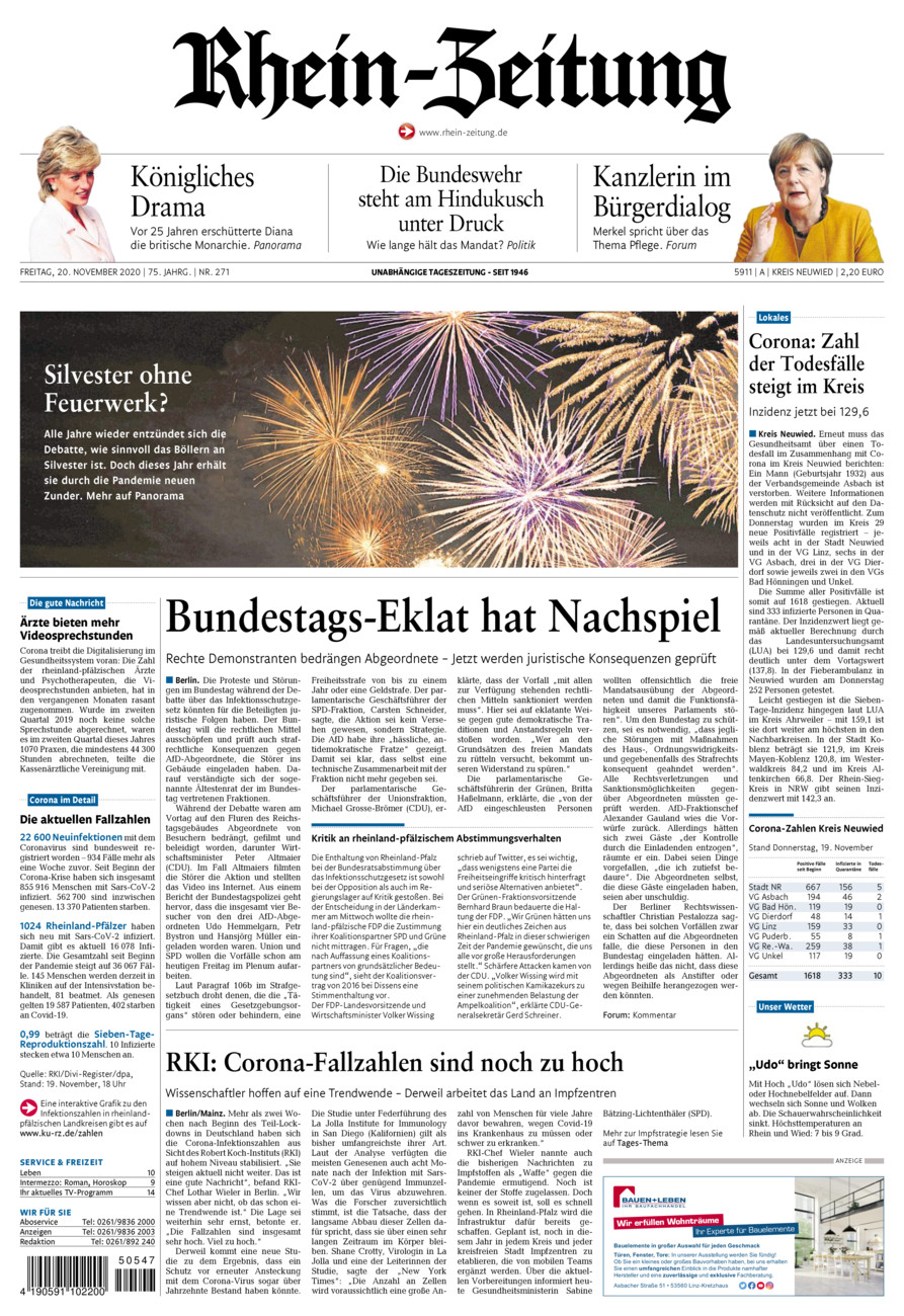 Rhein-Zeitung Kreis Neuwied vom Freitag, 20.11.2020