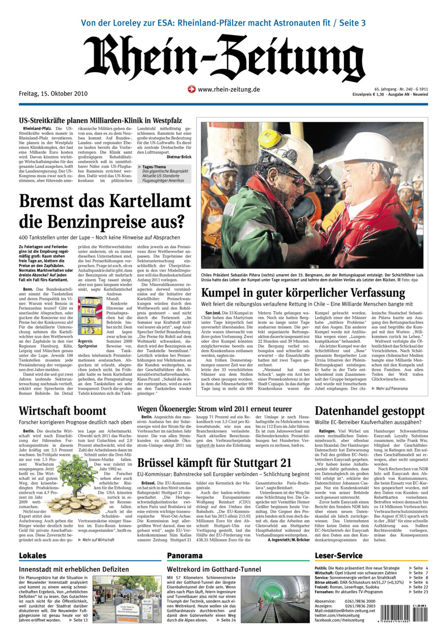 Rhein-Zeitung Kreis Neuwied vom Freitag, 15.10.2010
