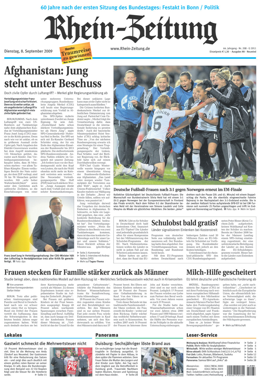 Rhein-Zeitung Kreis Neuwied vom Dienstag, 08.09.2009