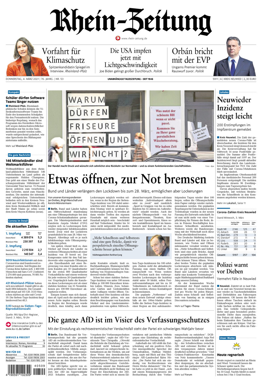 Rhein-Zeitung Kreis Neuwied vom Donnerstag, 04.03.2021