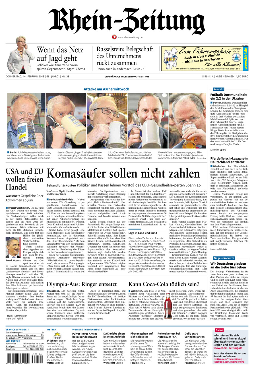 Rhein-Zeitung Kreis Neuwied vom Donnerstag, 14.02.2013