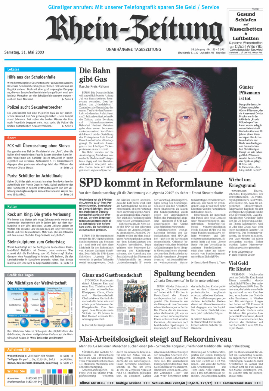 Rhein-Zeitung Kreis Neuwied vom Samstag, 31.05.2003