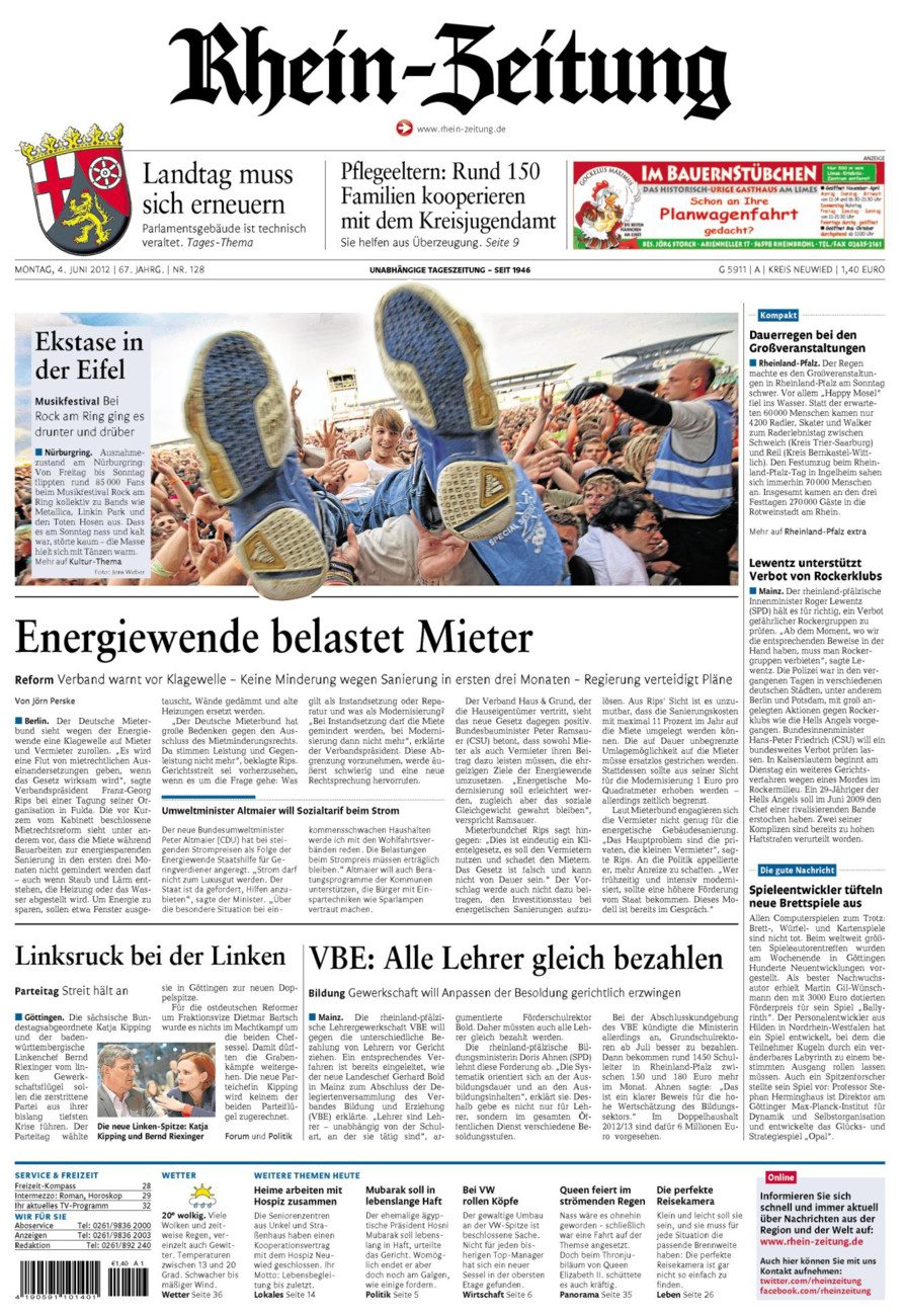 Rhein-Zeitung Kreis Neuwied vom Montag, 04.06.2012