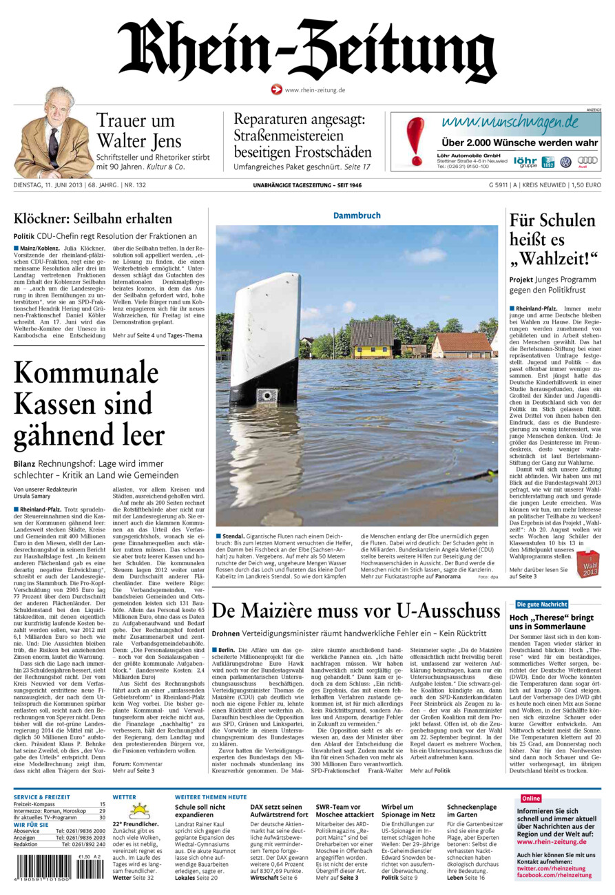 Rhein-Zeitung Kreis Neuwied vom Dienstag, 11.06.2013