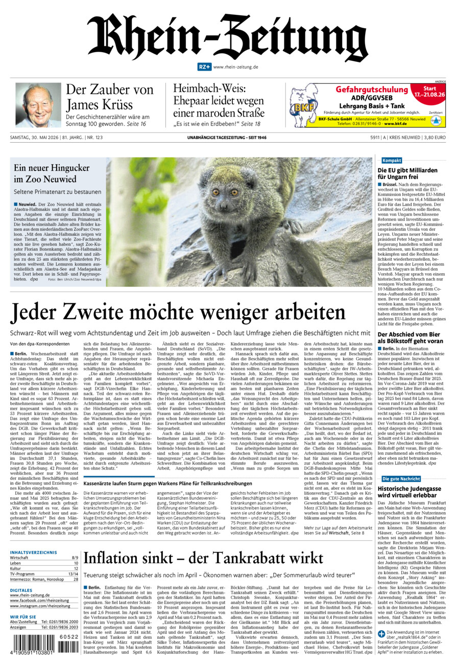 Rhein-Zeitung Kreis Neuwied vom Samstag, 30.05.2026