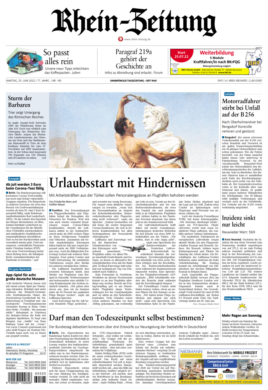 Rhein-Zeitung Kreis Neuwied vom Samstag, 25.06.2022