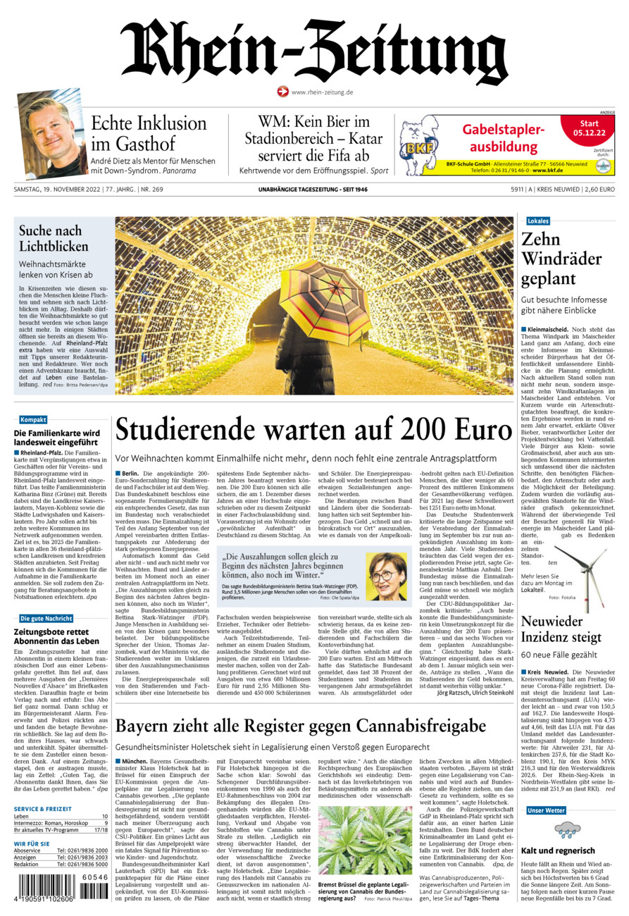 Rhein-Zeitung Kreis Neuwied vom Samstag, 19.11.2022