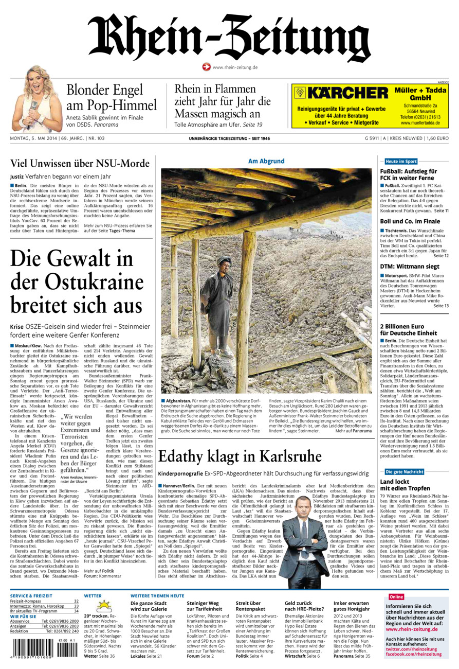 Rhein-Zeitung Kreis Neuwied vom Montag, 05.05.2014
