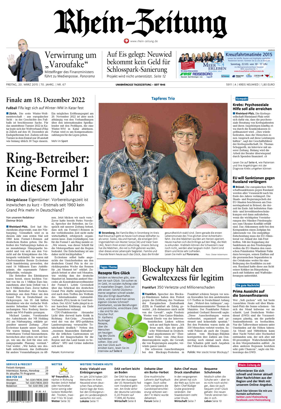 Rhein-Zeitung Kreis Neuwied vom Freitag, 20.03.2015