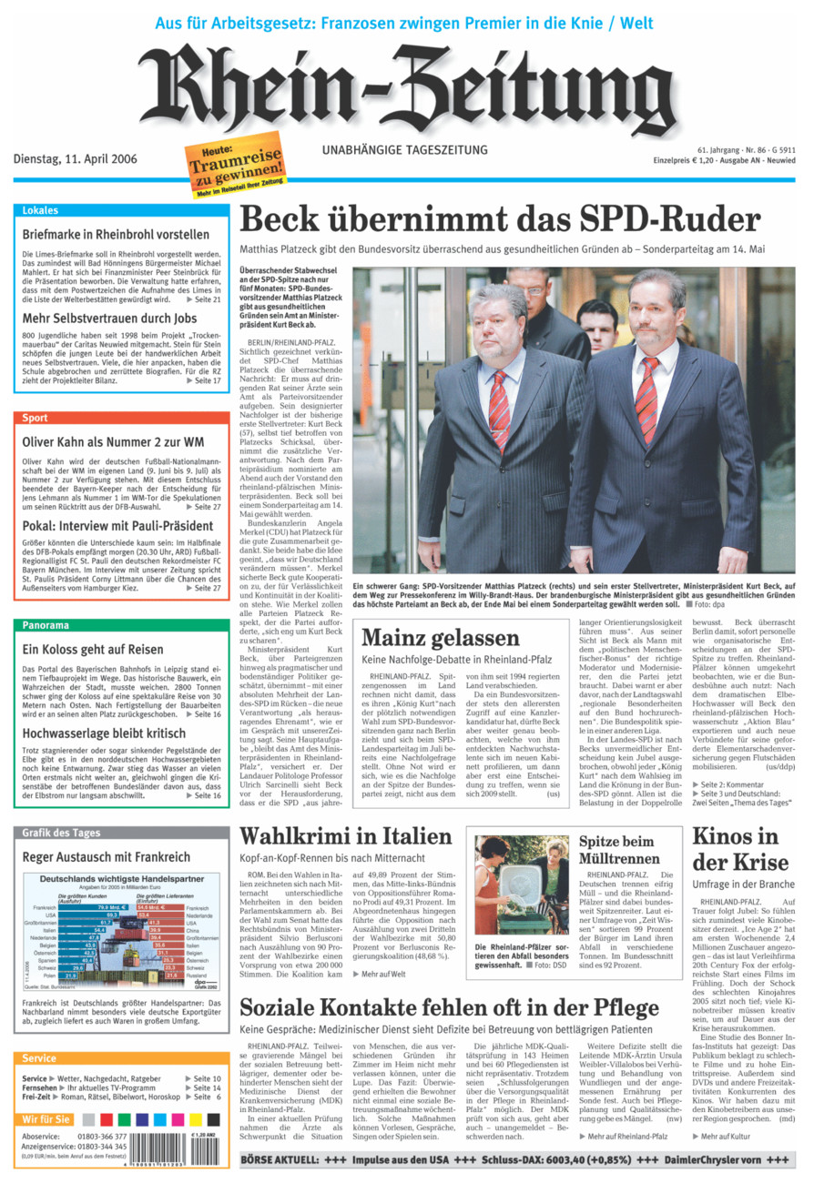 Rhein-Zeitung Kreis Neuwied vom Dienstag, 11.04.2006