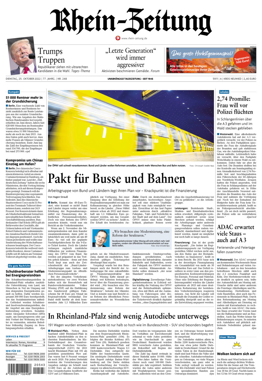 Rhein-Zeitung Kreis Neuwied vom Dienstag, 25.10.2022