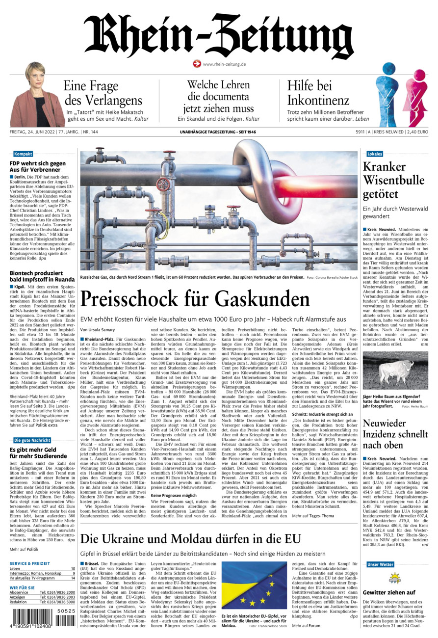 Rhein-Zeitung Kreis Neuwied vom Freitag, 24.06.2022