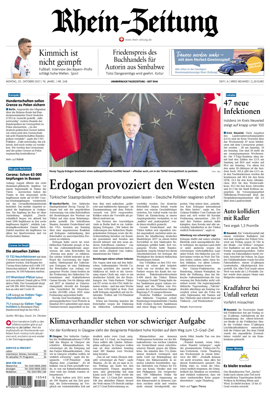 Rhein-Zeitung Kreis Neuwied vom Montag, 25.10.2021