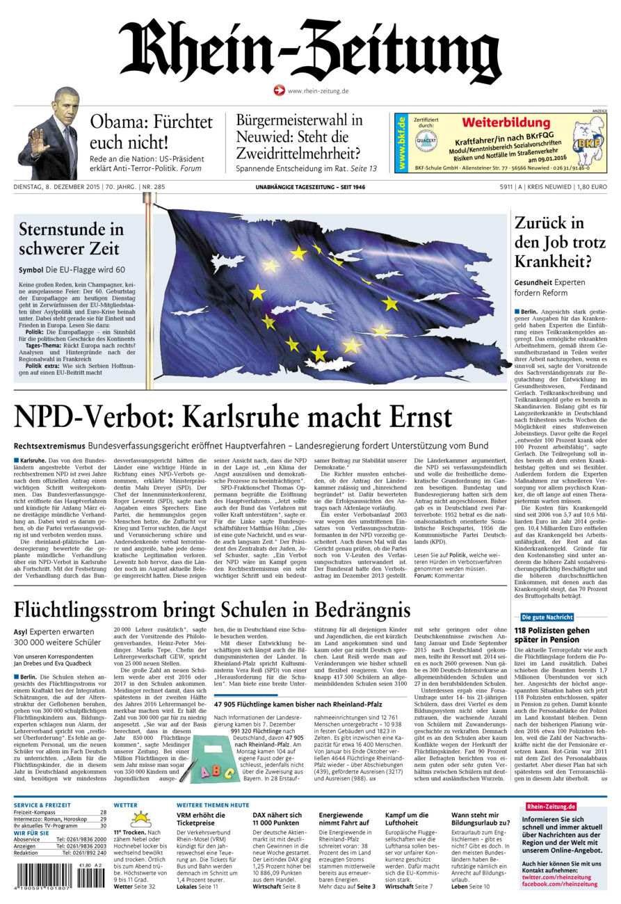 Rhein-Zeitung Kreis Neuwied vom Dienstag, 08.12.2015