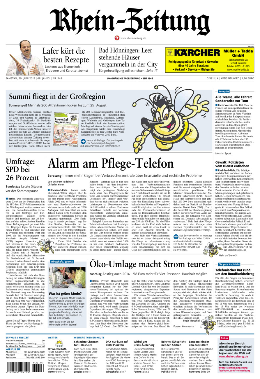Rhein-Zeitung Kreis Neuwied vom Samstag, 29.06.2013