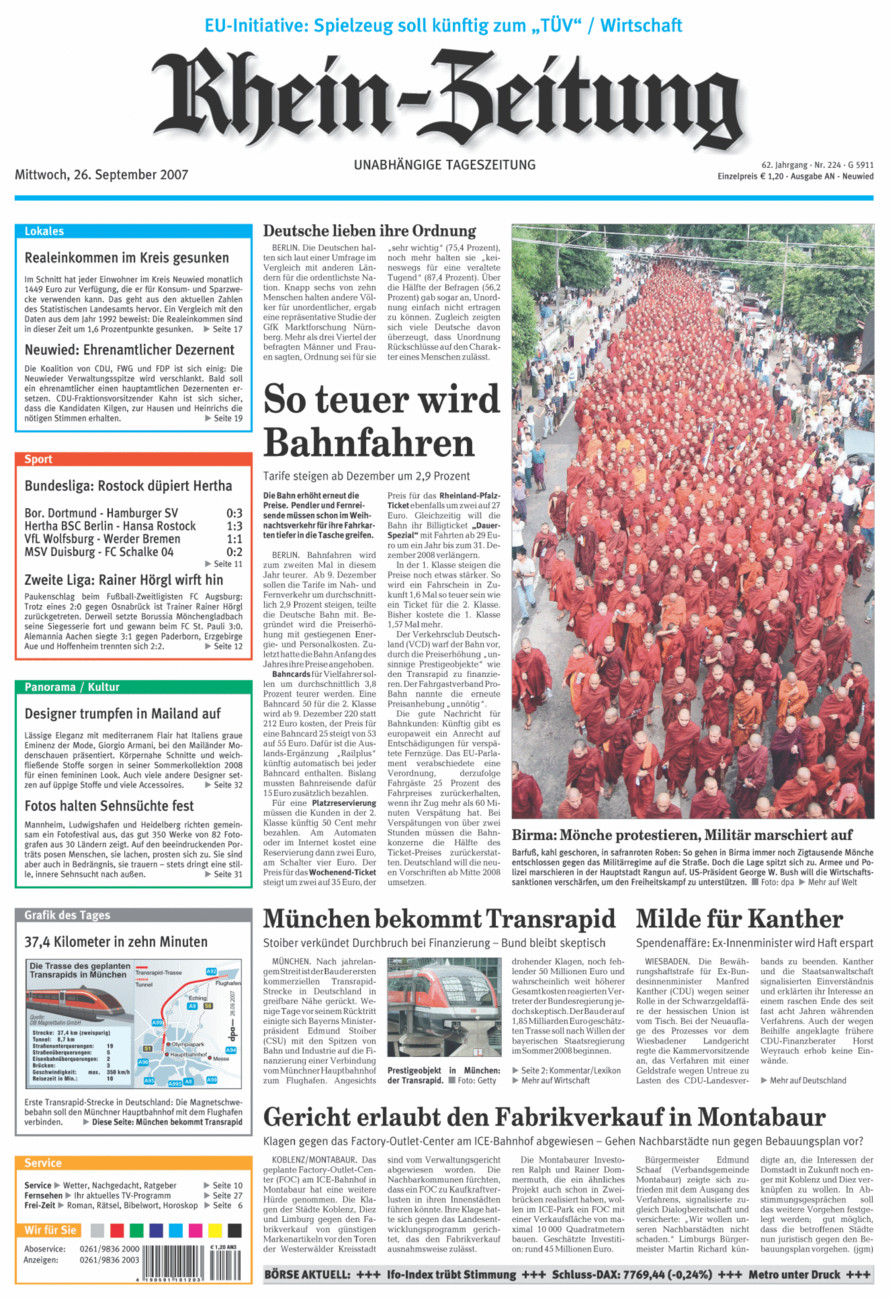 Rhein-Zeitung Kreis Neuwied vom Mittwoch, 26.09.2007