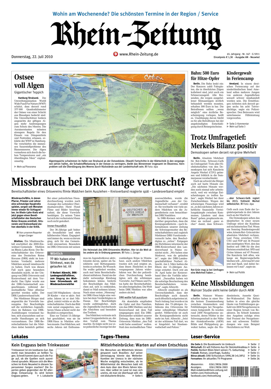 Rhein-Zeitung Kreis Neuwied vom Donnerstag, 22.07.2010