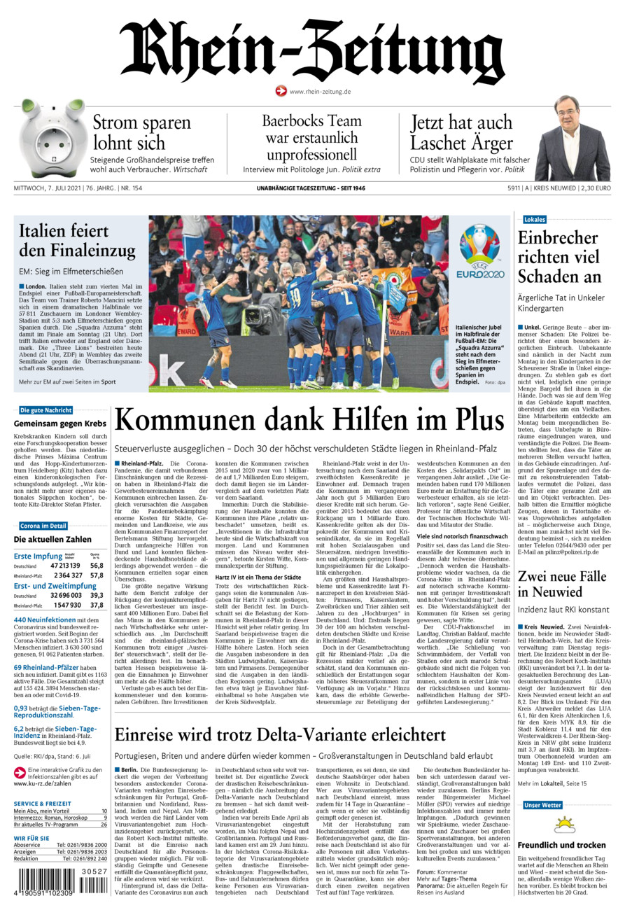 Rhein-Zeitung Kreis Neuwied vom Mittwoch, 07.07.2021
