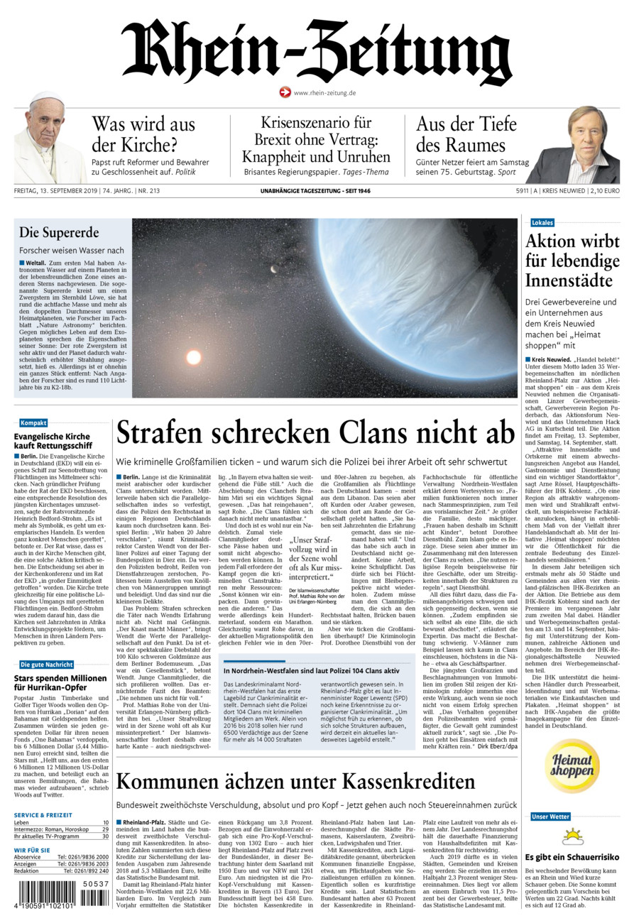 Rhein-Zeitung Kreis Neuwied vom Freitag, 13.09.2019