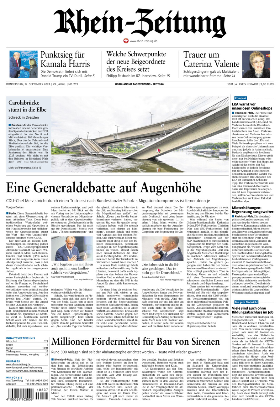 Rhein-Zeitung Kreis Neuwied vom Donnerstag, 12.09.2024