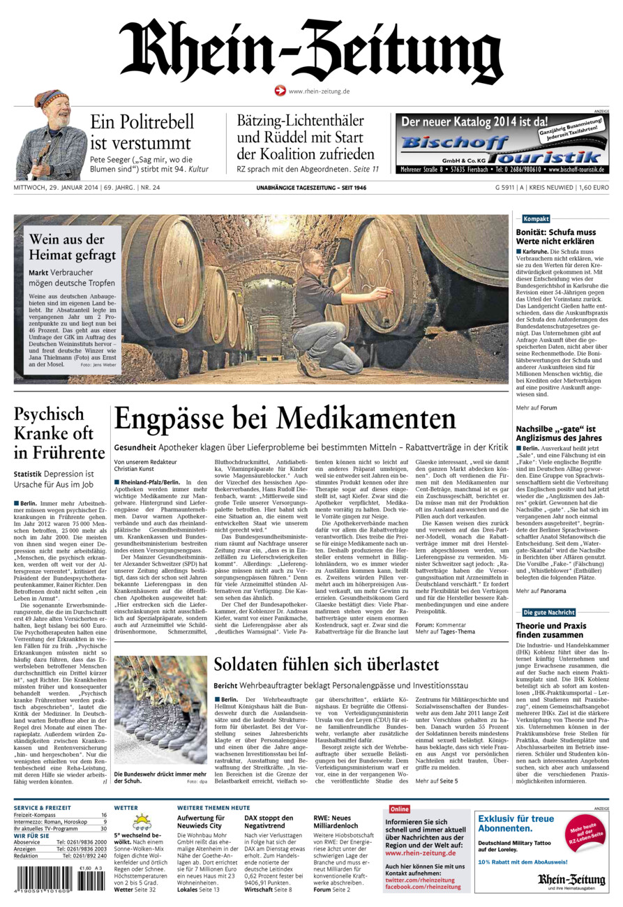Rhein-Zeitung Kreis Neuwied vom Mittwoch, 29.01.2014