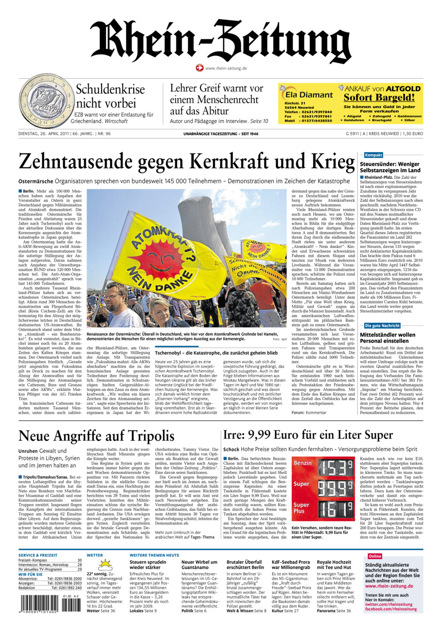 Rhein-Zeitung Kreis Neuwied vom Dienstag, 26.04.2011