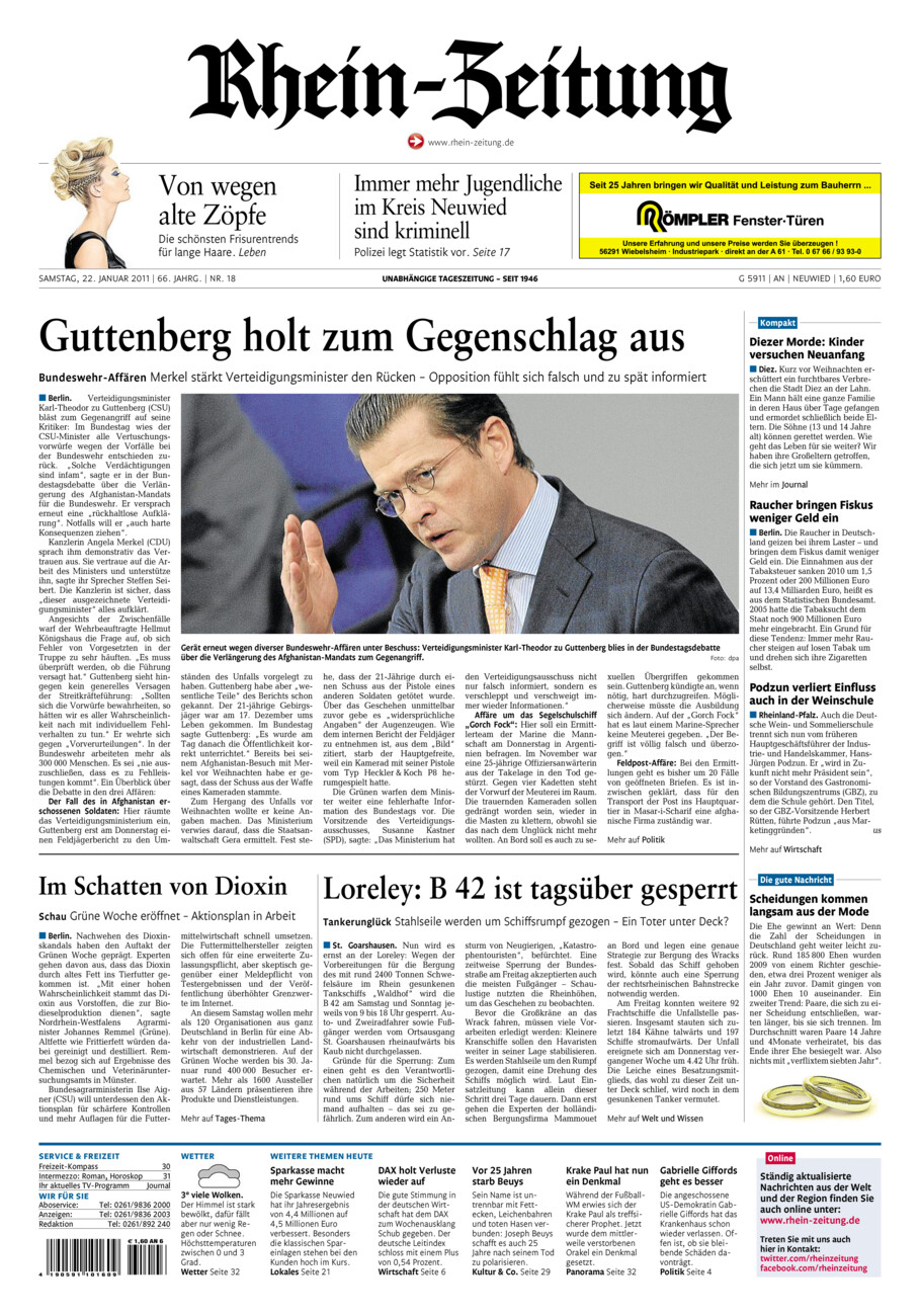 Rhein-Zeitung Kreis Neuwied vom Samstag, 22.01.2011
