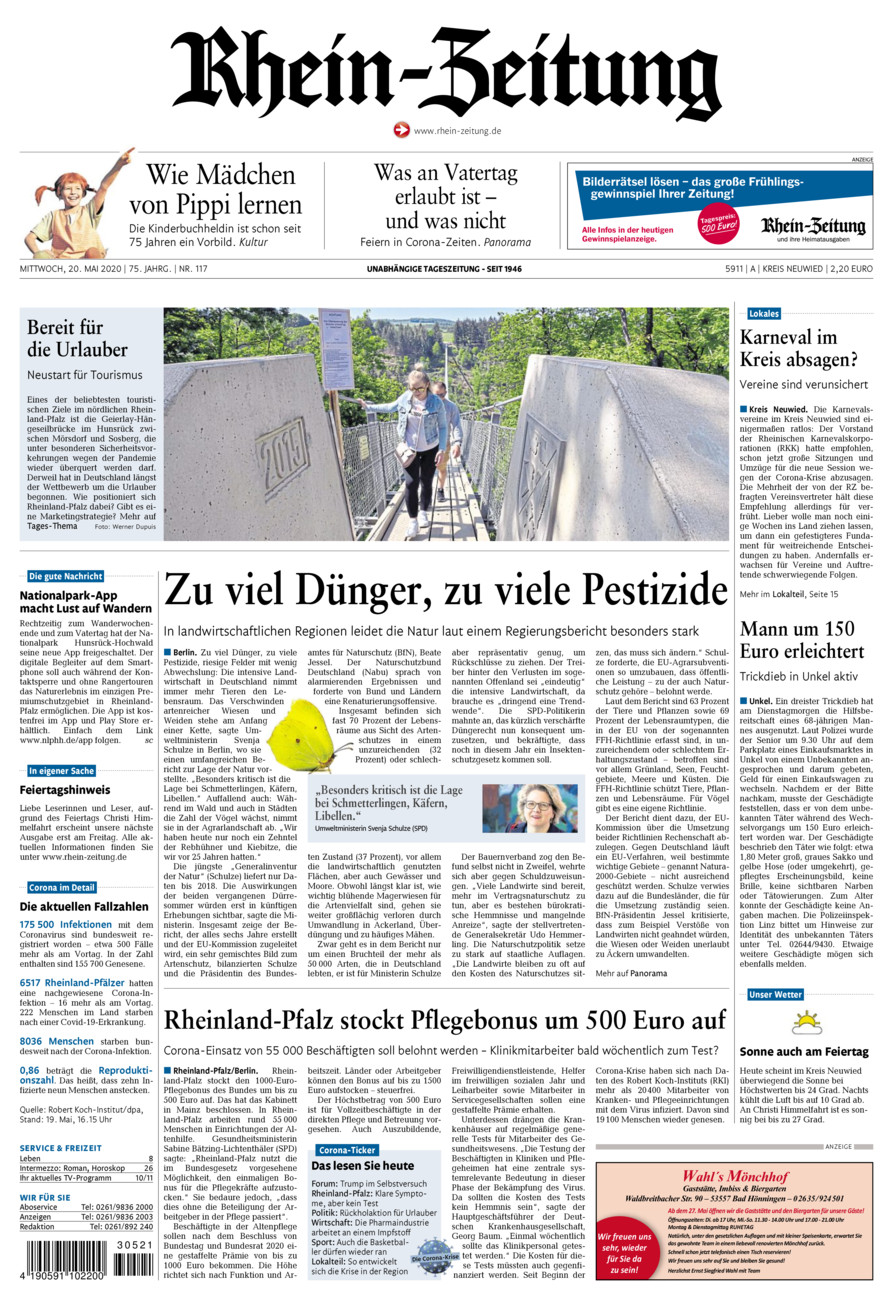 Rhein-Zeitung Kreis Neuwied vom Mittwoch, 20.05.2020