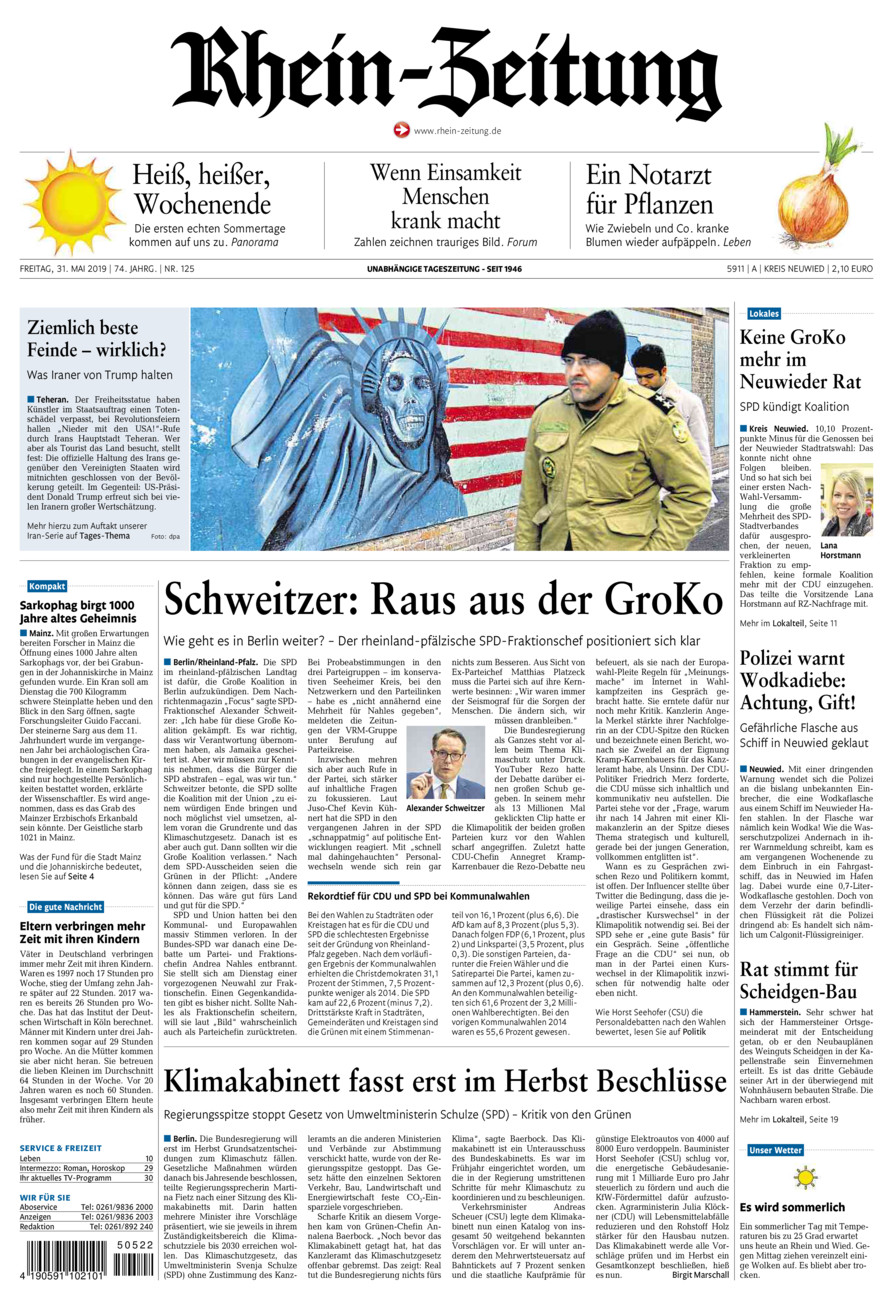 Rhein-Zeitung Kreis Neuwied vom Freitag, 31.05.2019
