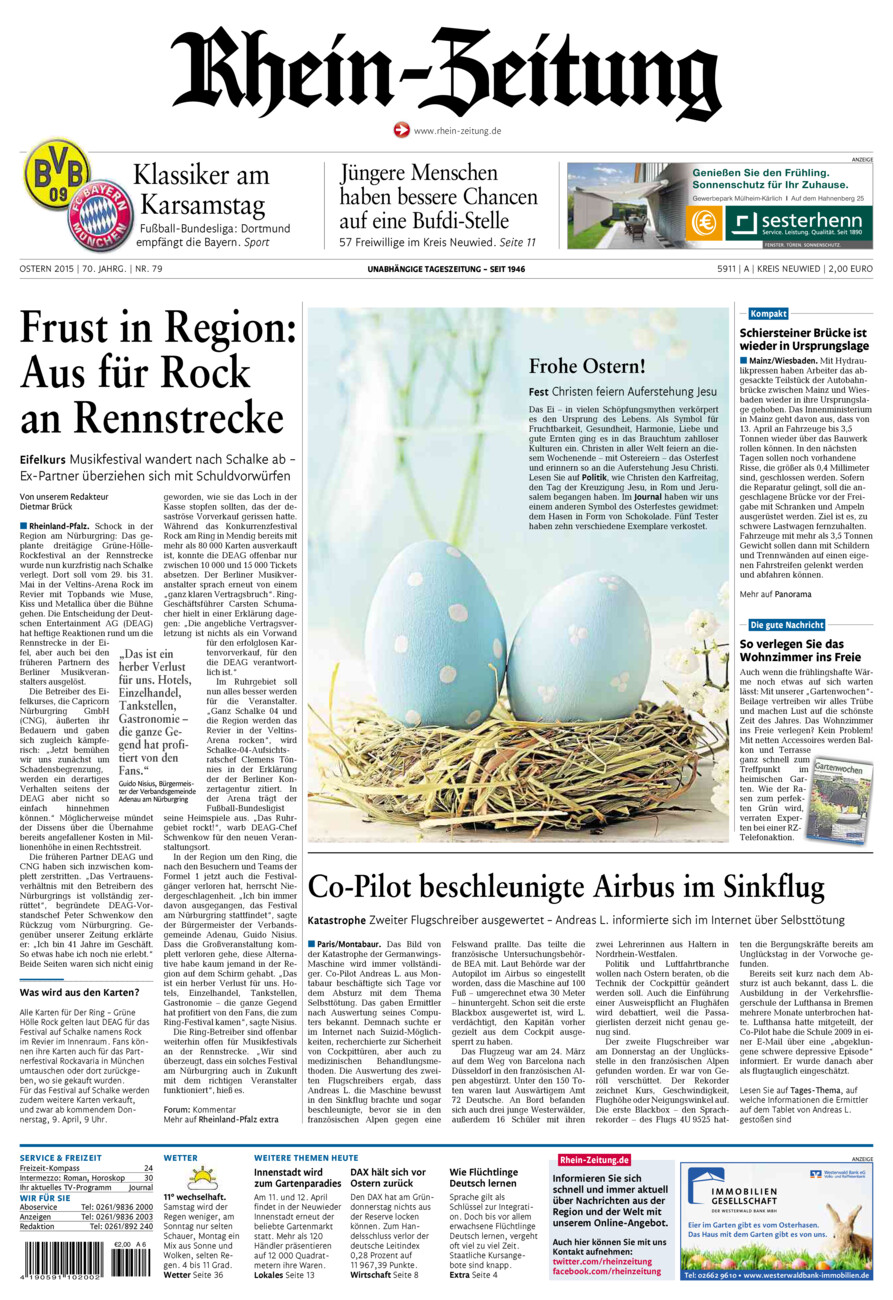Rhein-Zeitung Kreis Neuwied vom Samstag, 04.04.2015