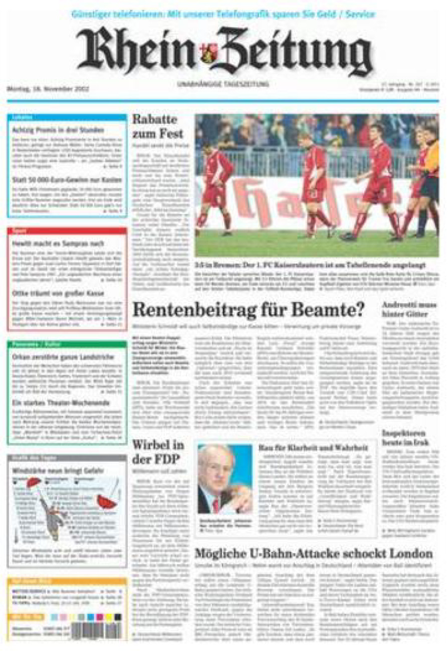 Rhein-Zeitung Kreis Neuwied vom Montag, 18.11.2002