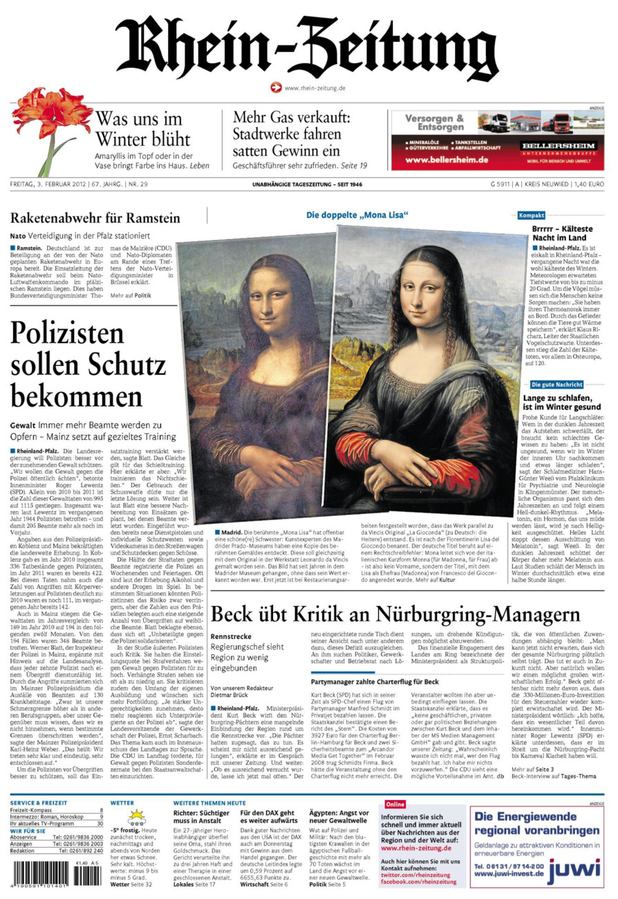 Rhein-Zeitung Kreis Neuwied vom Freitag, 03.02.2012