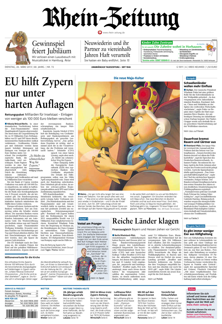 Rhein-Zeitung Kreis Neuwied vom Dienstag, 26.03.2013