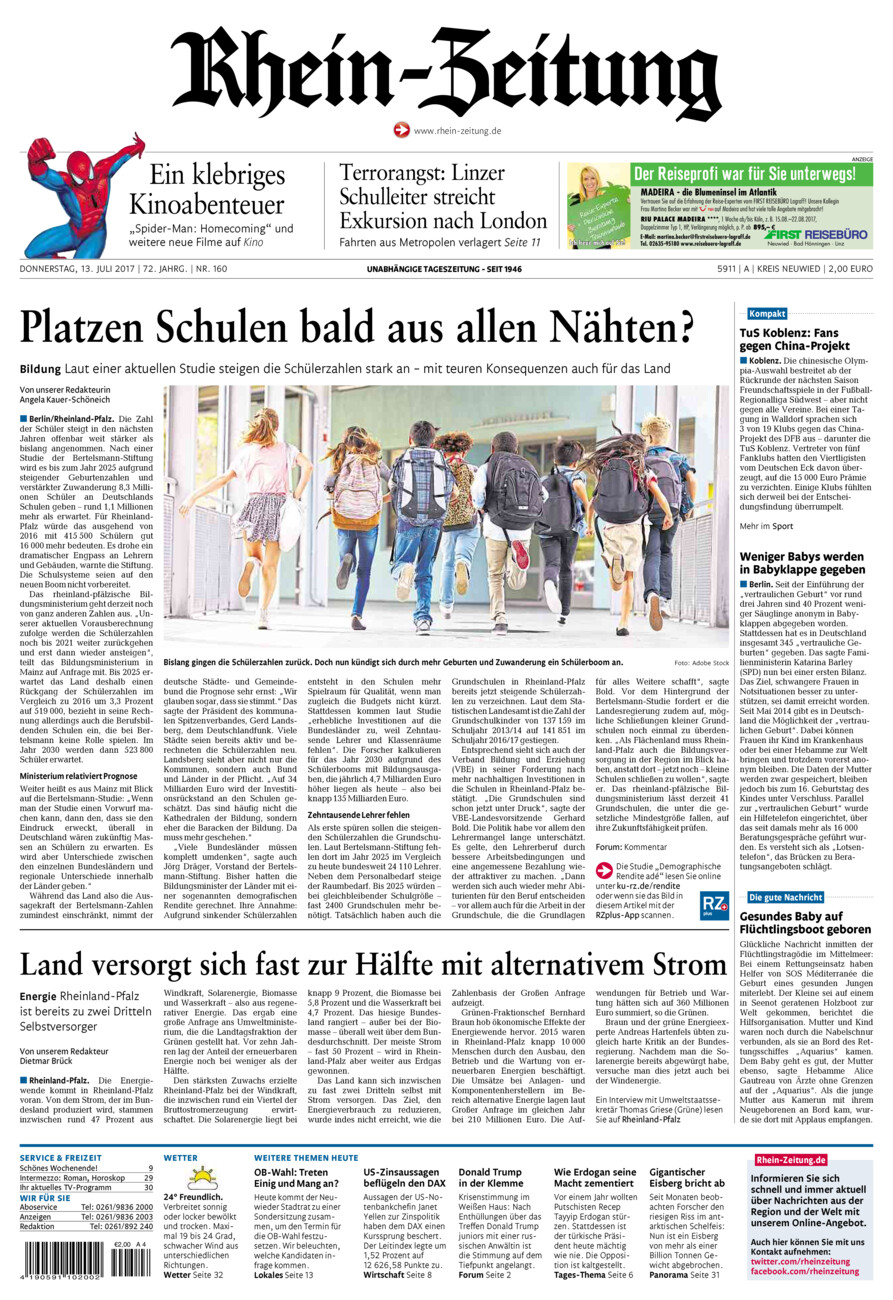 Rhein-Zeitung Kreis Neuwied vom Donnerstag, 13.07.2017