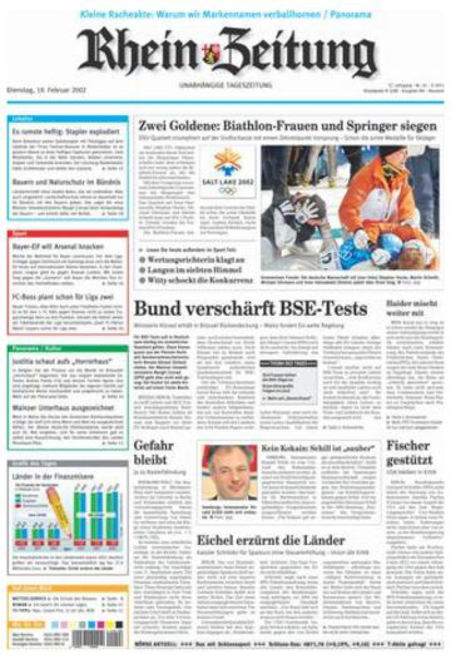 Rhein-Zeitung Kreis Neuwied vom Dienstag, 19.02.2002