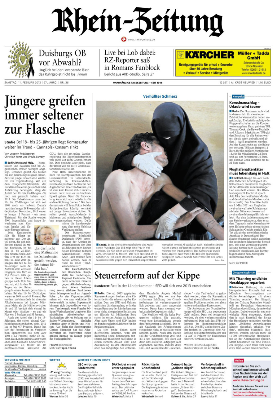 Rhein-Zeitung Kreis Neuwied vom Samstag, 11.02.2012
