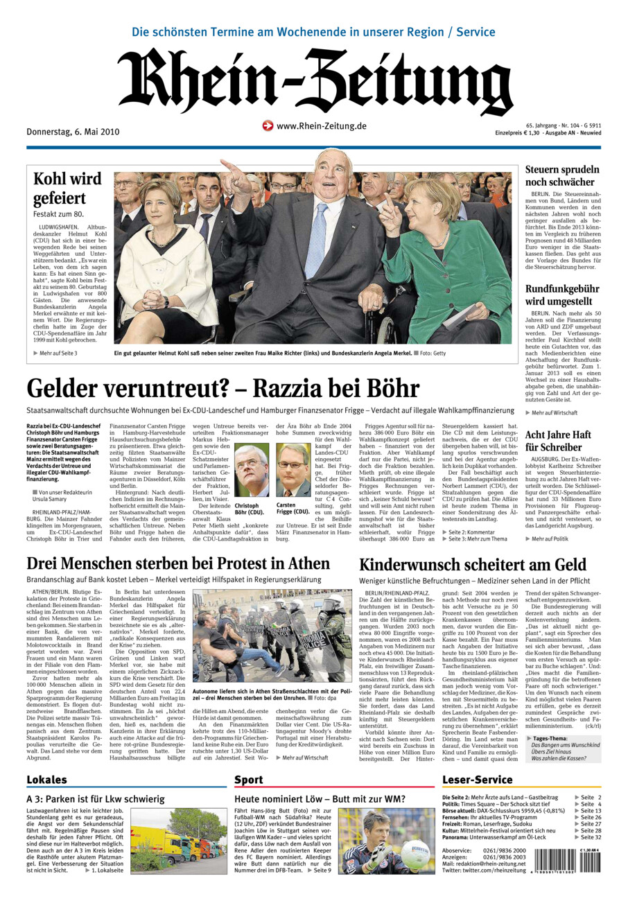 Rhein-Zeitung Kreis Neuwied vom Donnerstag, 06.05.2010
