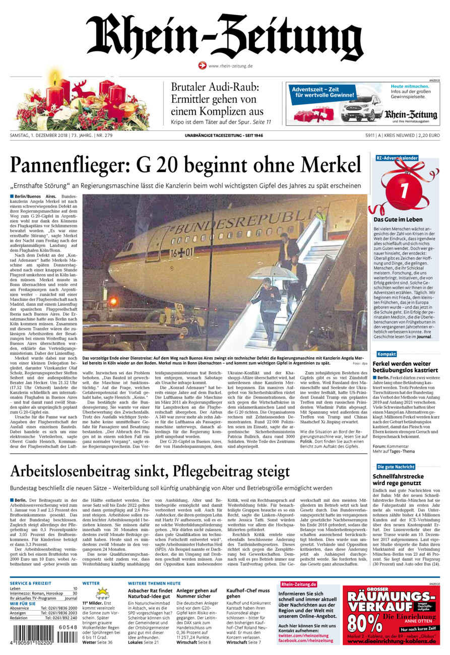 Rhein-Zeitung Kreis Neuwied vom Samstag, 01.12.2018