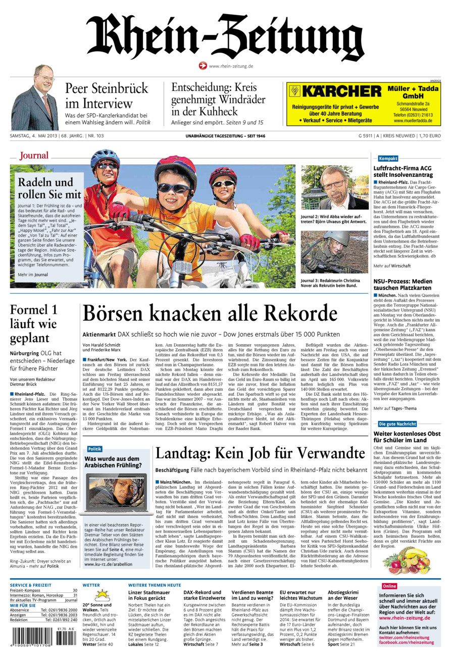 Rhein-Zeitung Kreis Neuwied vom Samstag, 04.05.2013