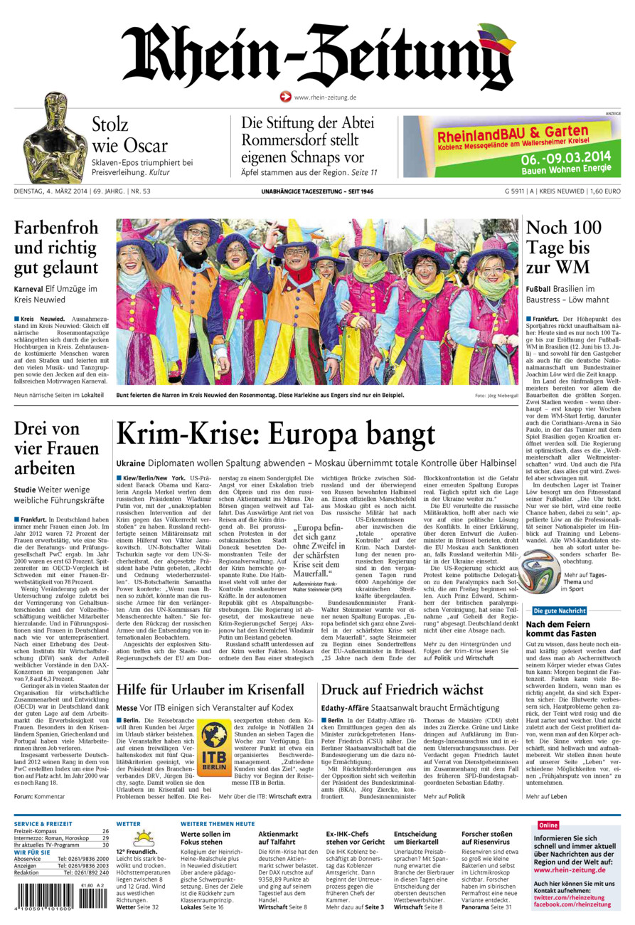 Rhein-Zeitung Kreis Neuwied vom Dienstag, 04.03.2014